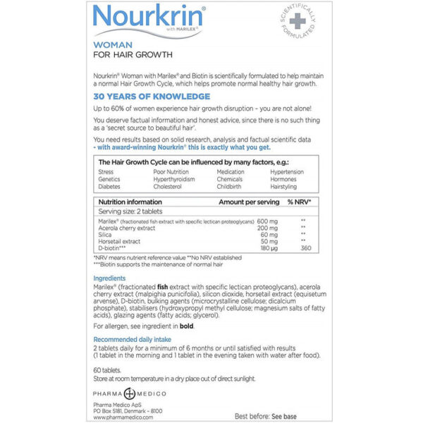 Nourkrin woman hair growth tablets (60 tablets) - Image 3