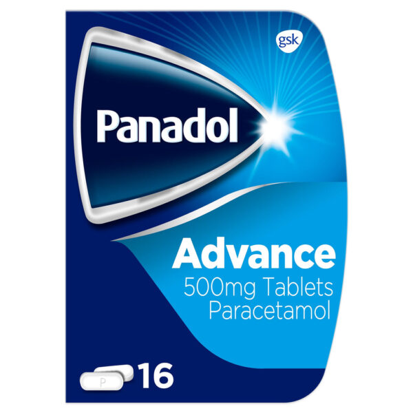 Panadol advance pain relief 500mg paracetamol tablets (16 tablets)