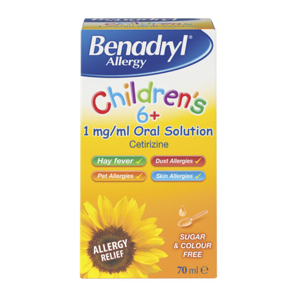 BENADRYL allergy children's 6+ 1mg/ml oral solution (70ml)