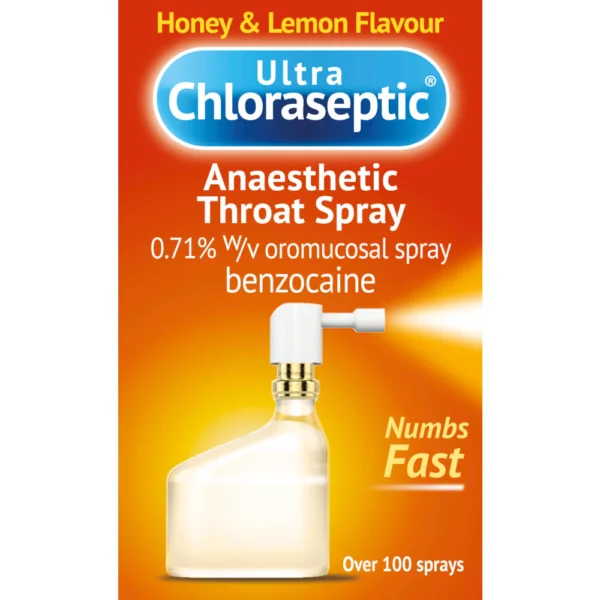 Ultra Chloraseptic anaesthetic sore throat spray honey & lemon flavour