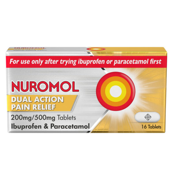 Nuromol dual action pain relief tablets (16 tablets)